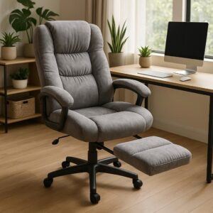 ergonomic office chair with footrest to improve leg circulation